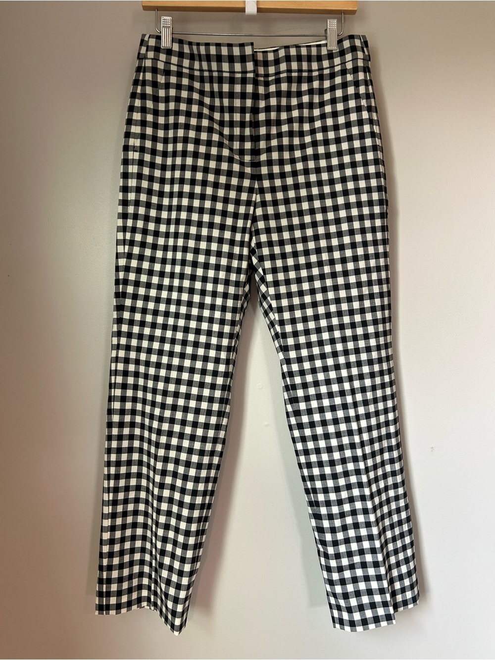 J.Crew Kate Gingham Italian Wool Straight Leg Pants 6